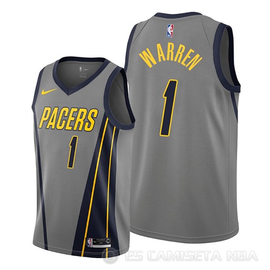 Camiseta T.j. Warren #1 Indiana Pacers Ciudad Gris - Haga un click en la imagen para cerrar